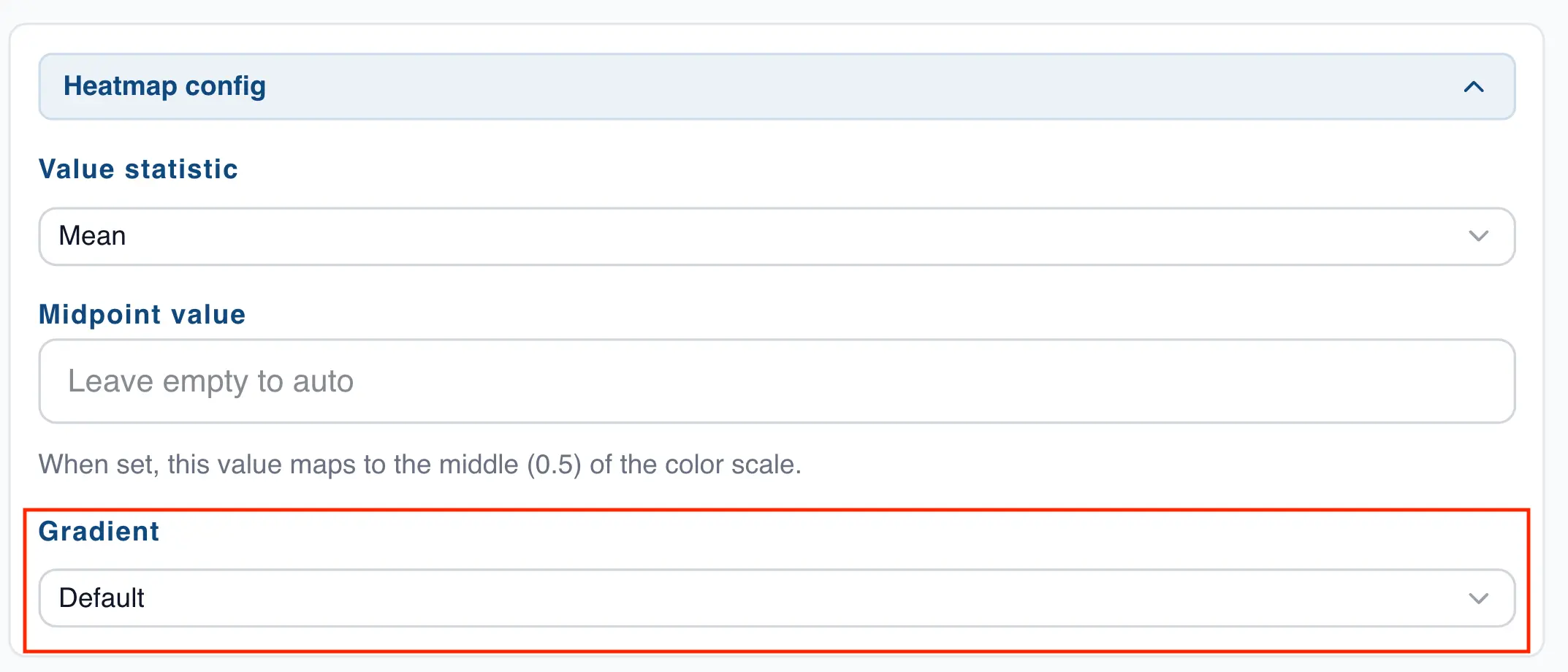 Section to change the gradient