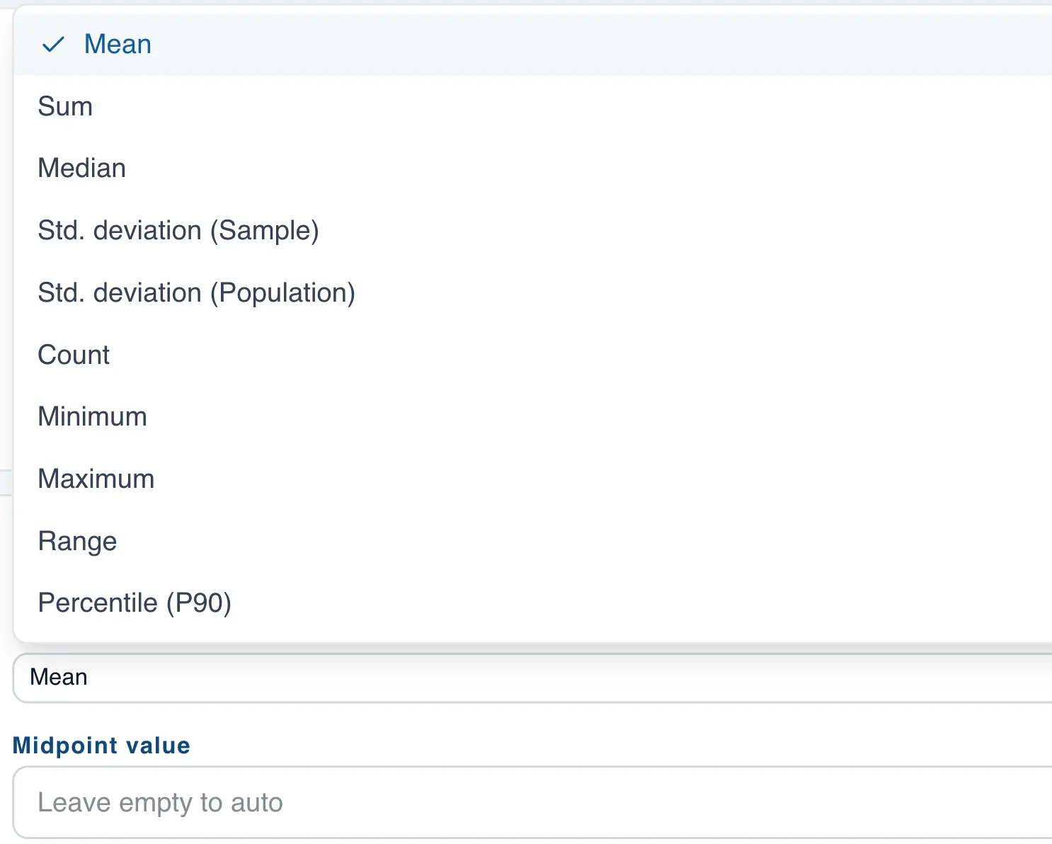 Choosing summary statistic