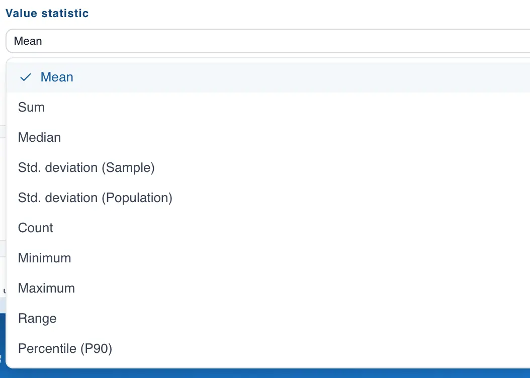 Value statistic